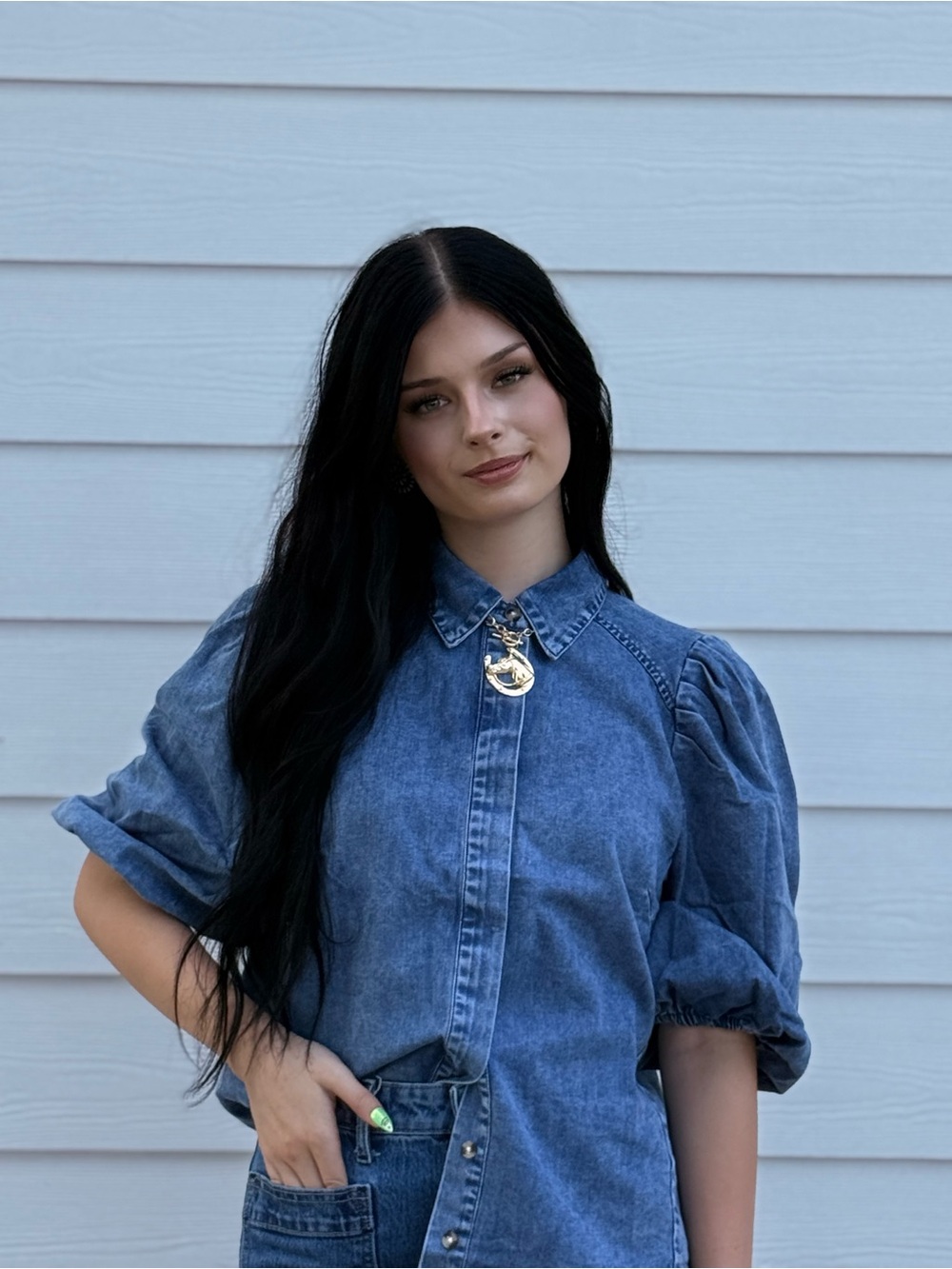 Bonnie denim blouse